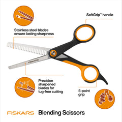 Fiskars blending scissors texture fur for bulk reduction and seamless lines.