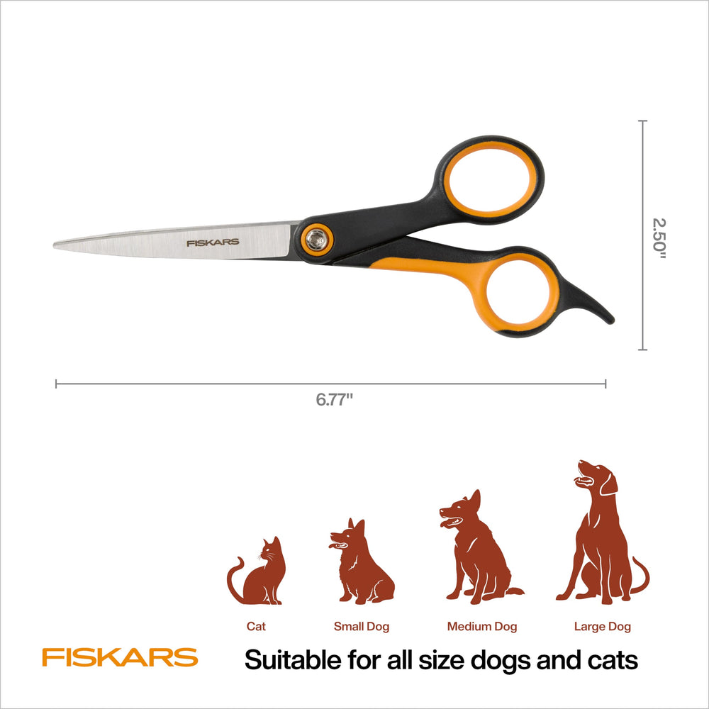 Fiskars scissors suitable for all fur types, including thick coats.
