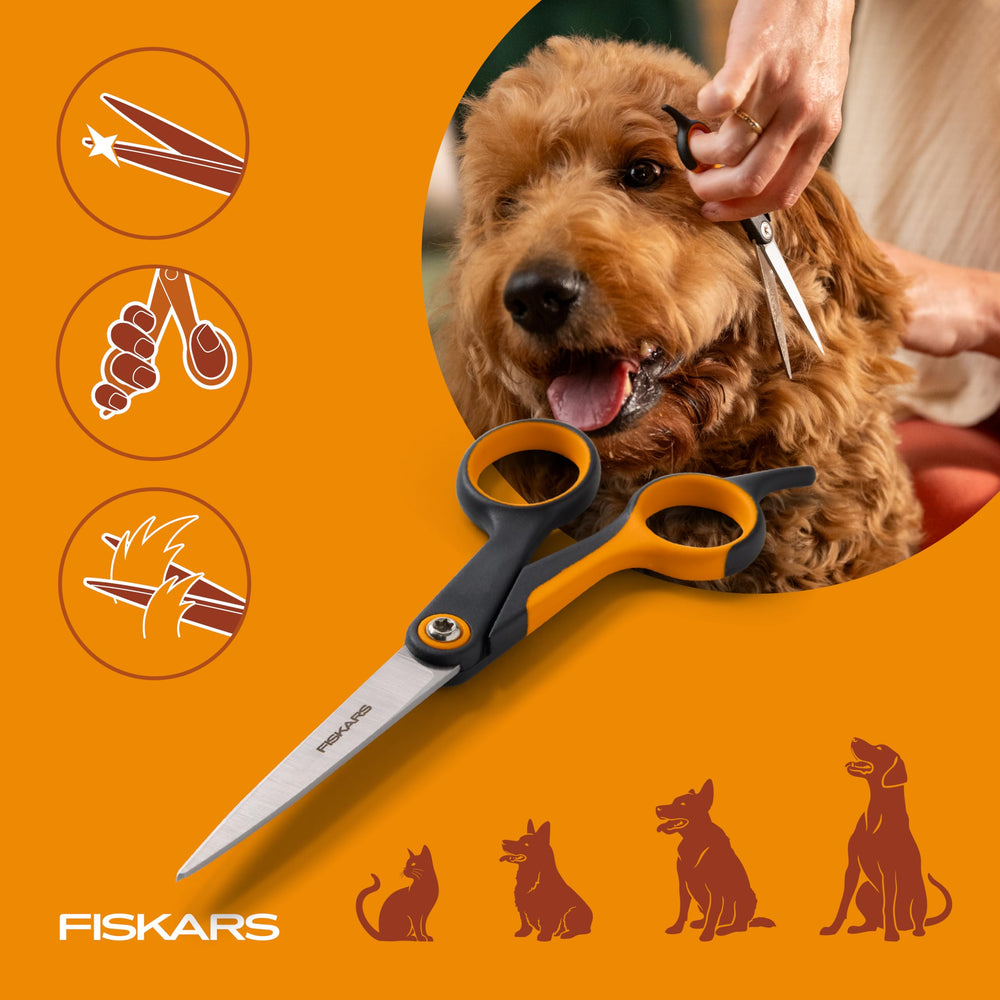 Compact 6.75-inch Fiskars tool for home or professional pet care.