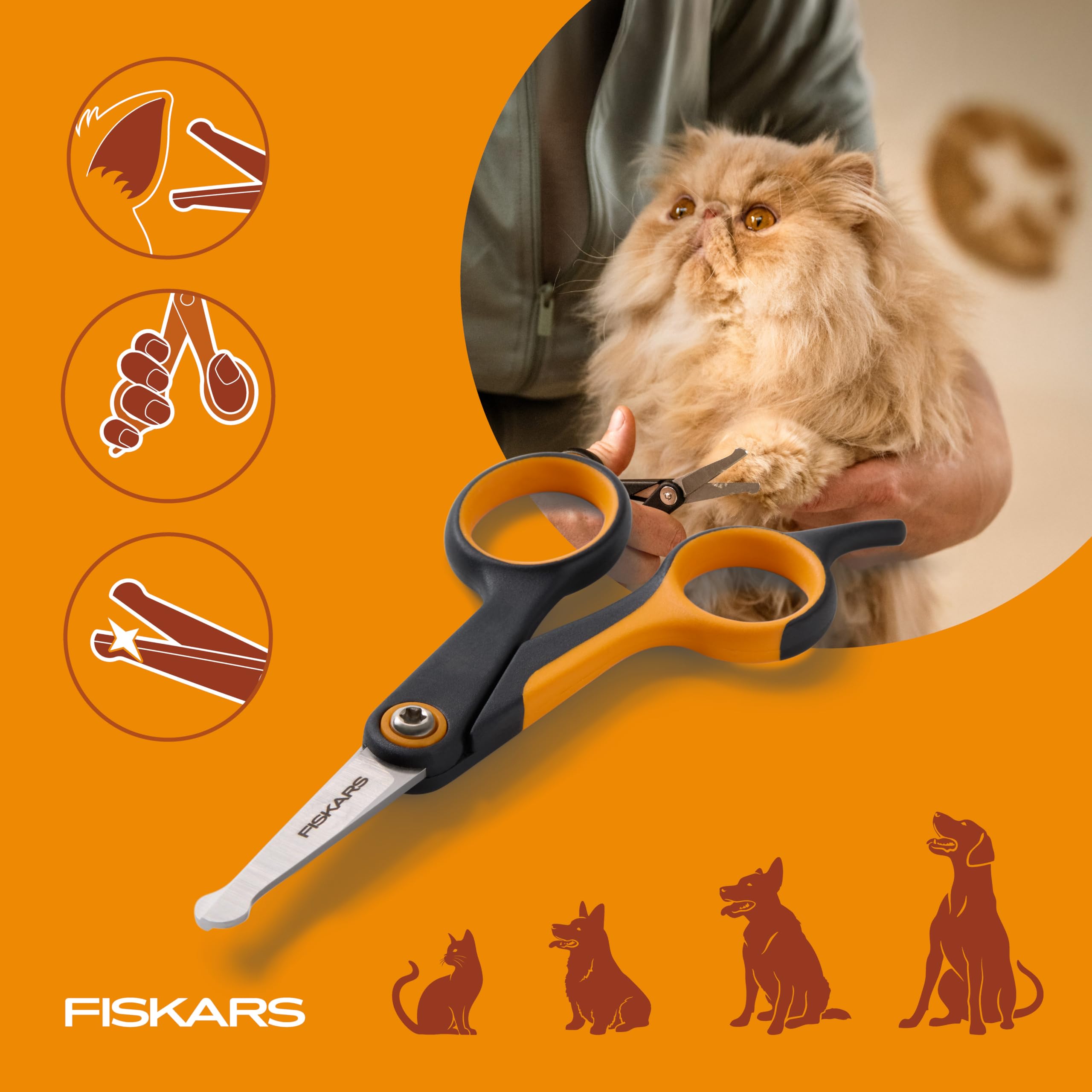 Fiskars easy-trim small pets scissors provide confident grooming.