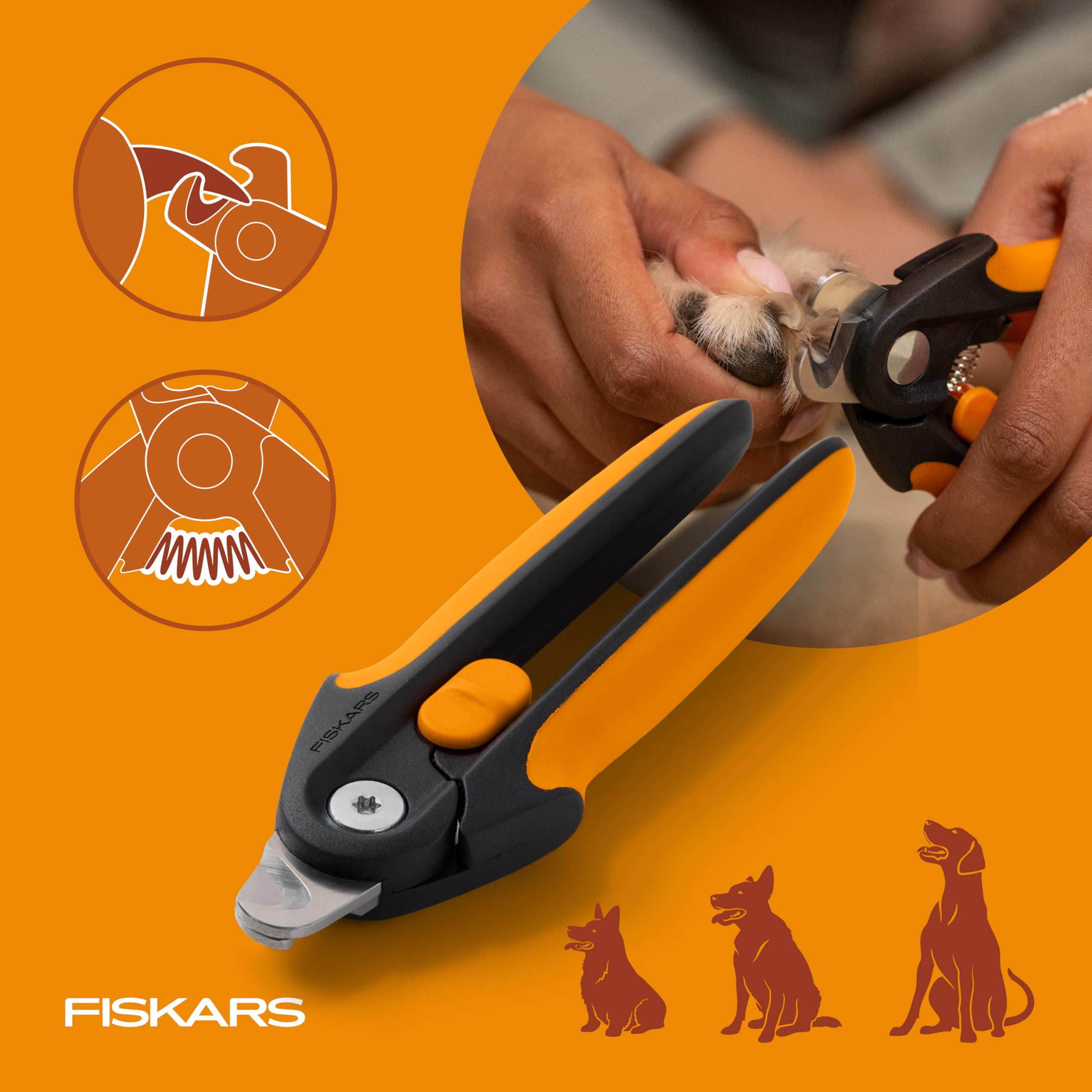 Fiskars Pet Large Nail Clippers ready for home grooming with reliable control.