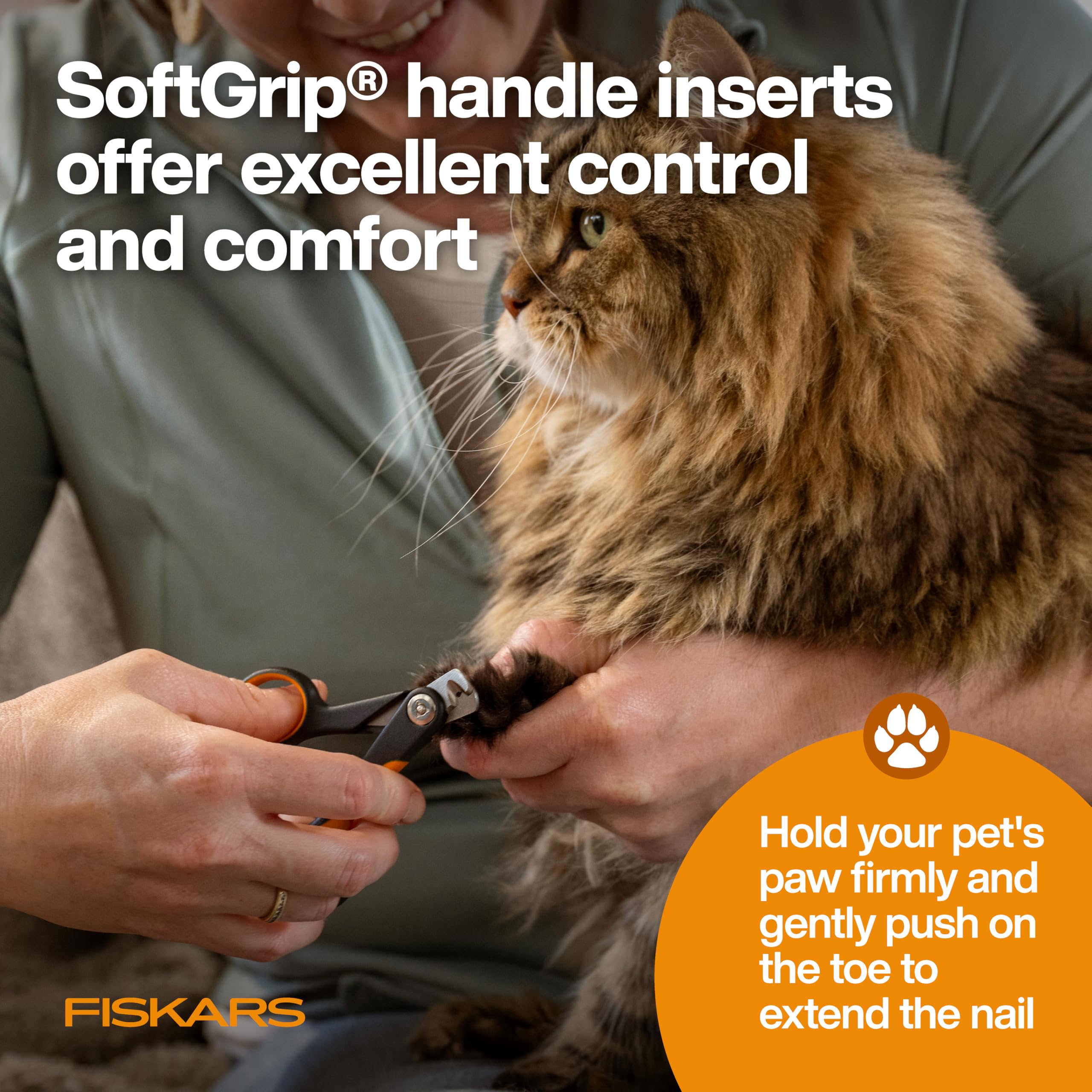 Fiskars compact-size nail clippers designed for easy handling on small nails.