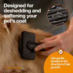 Fiskars Pet Slicker Brush fine bristles for deshedding coats