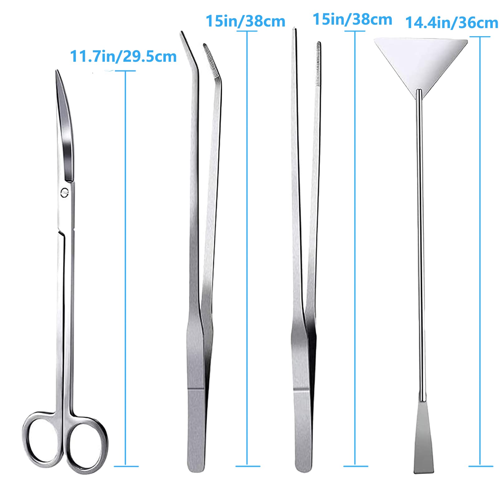 FISTOY 15in curved tweezer enables careful plant repositioning with minimal disturbance.