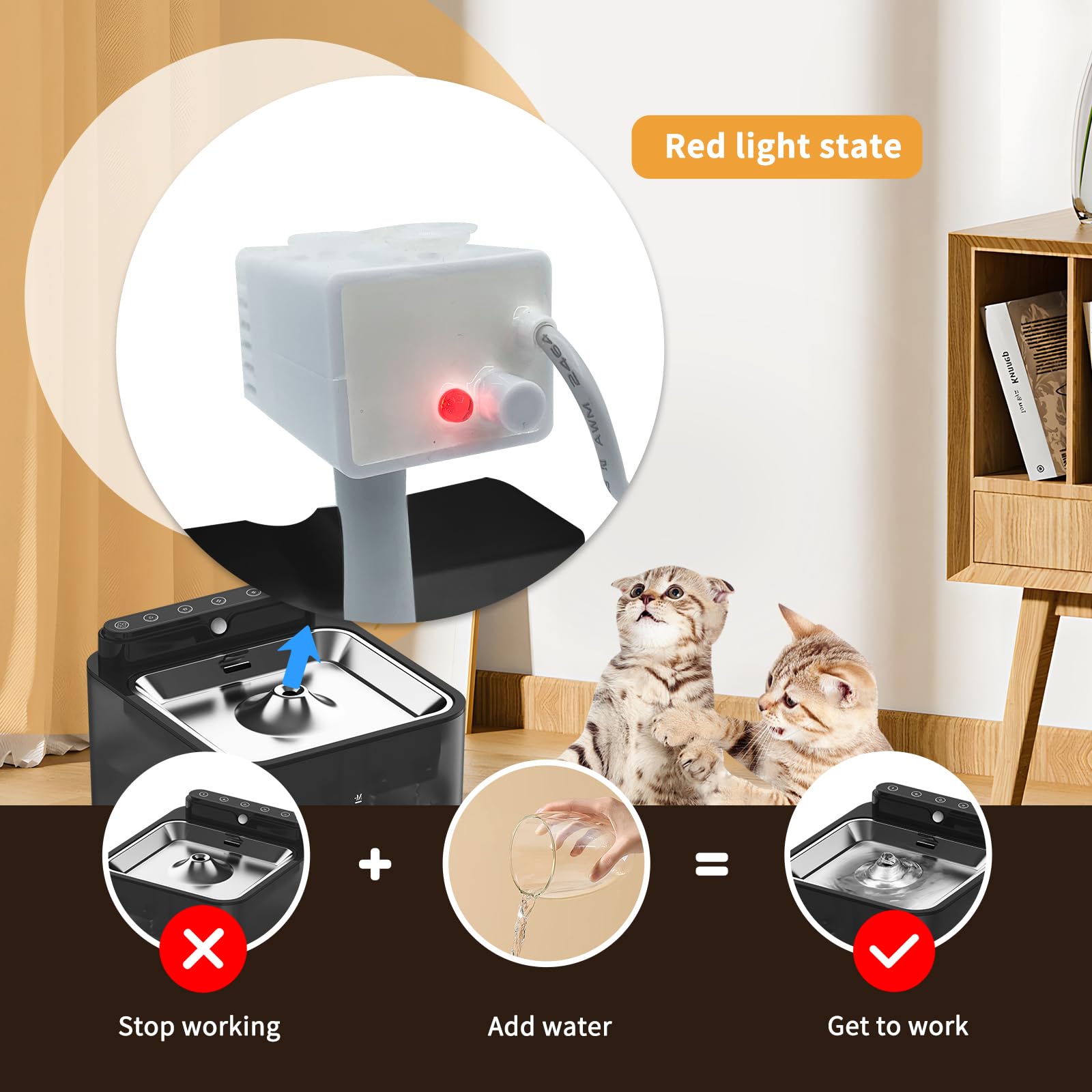 108oz capacity of the Fitenected fountain ready for multi-pet hydration