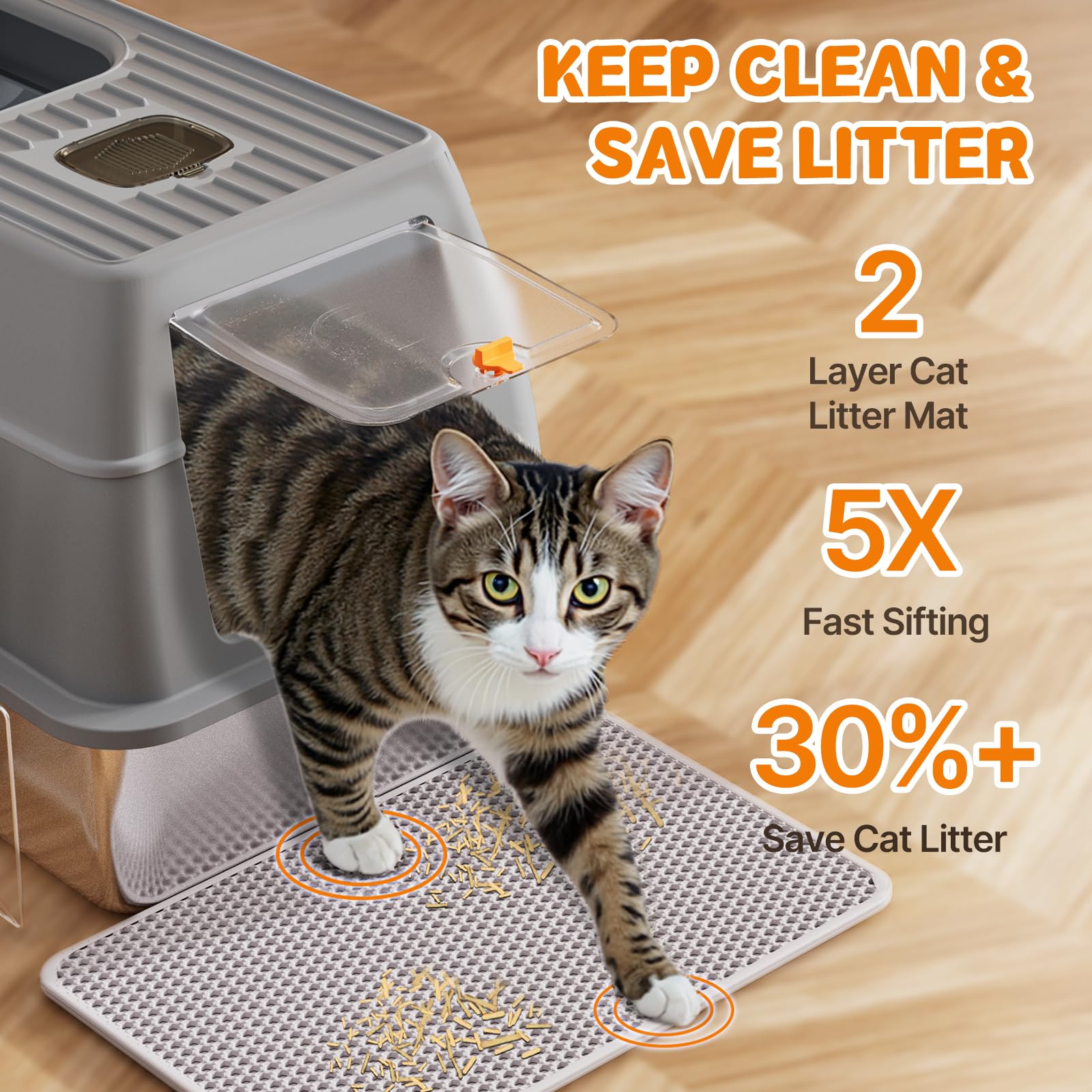 Fitrobust litter box dimensions 23.4 by 15.7 by 15.5 inches.