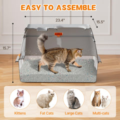 Fitrobust stainless steel litter box front entry—easy access for shy cats.