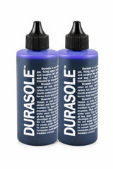 Fitter Critter Durasole hoof treatment bottle for durable hooves in wet and dry conditions.