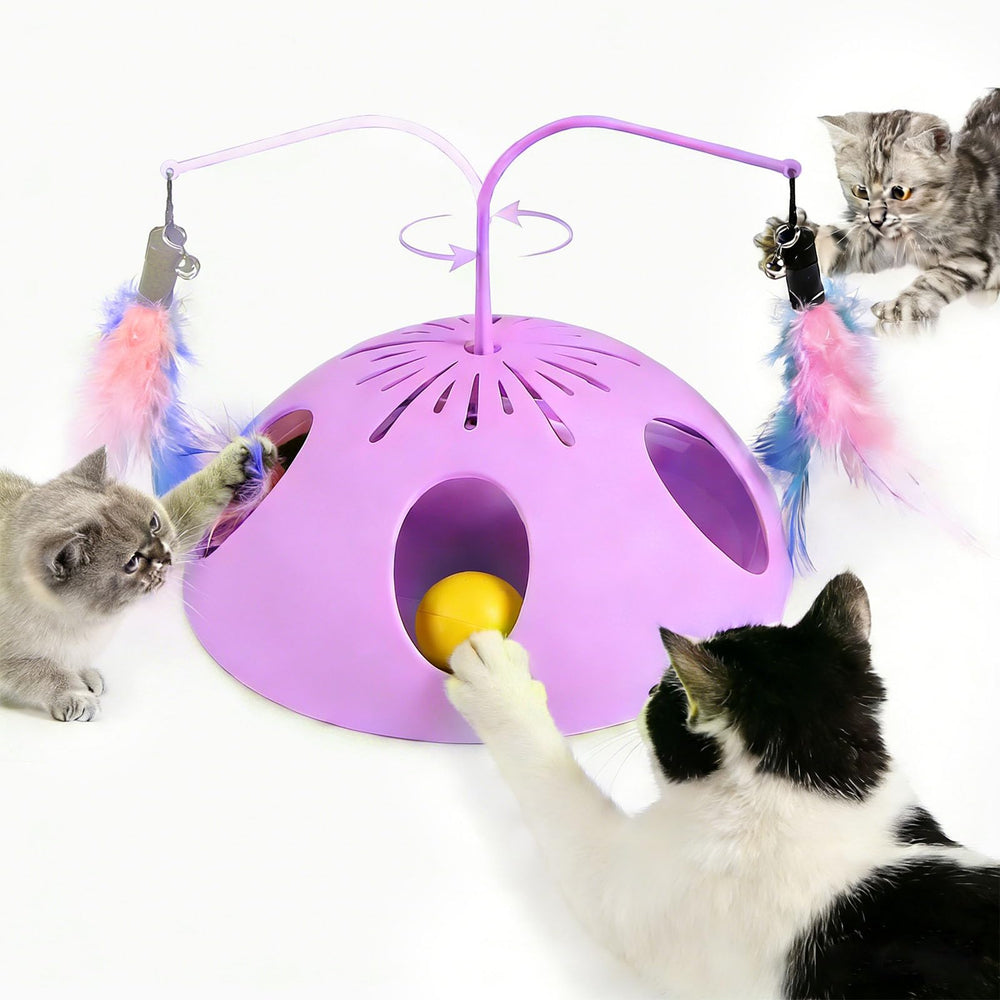 FITWOWFIT cat toys fluttering feather in track boosts active play and enrichment.