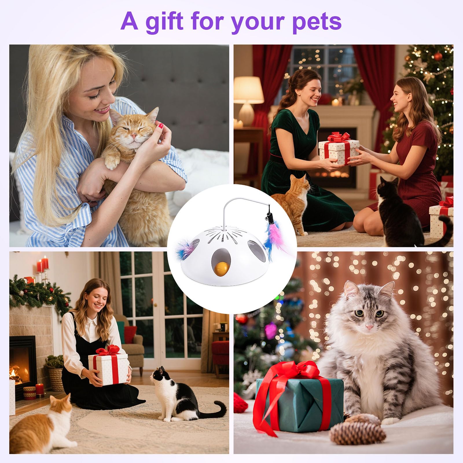 FITWOWFIT indoor play setup showcases compact cat toy in white.