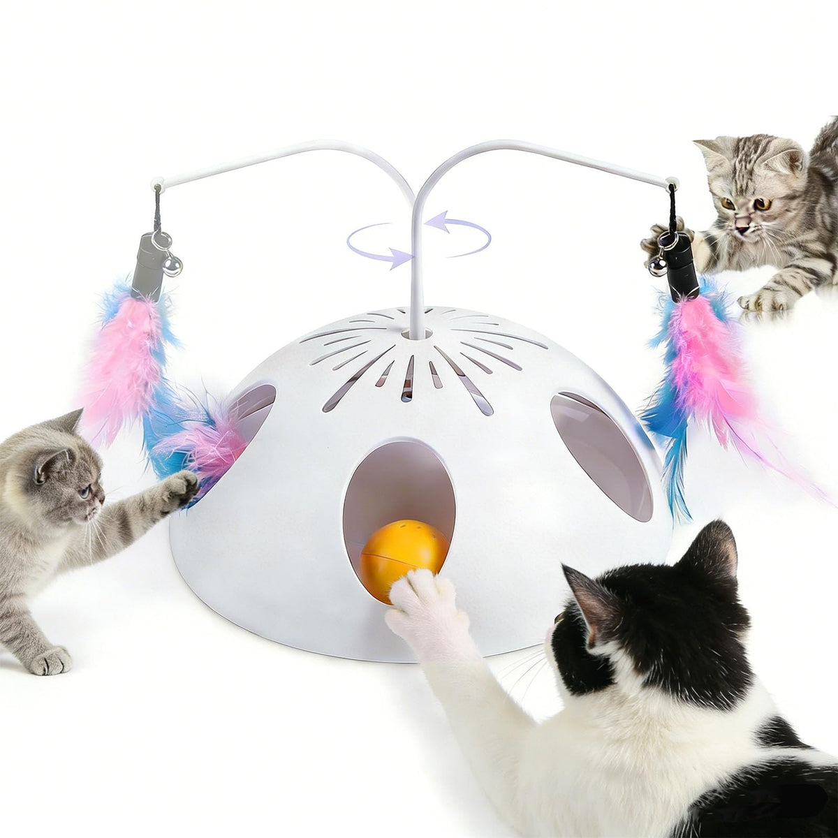 FITWOWFIT interactive track feathers engages indoor cats during play.