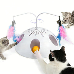 FITWOWFIT interactive track feathers engages indoor cats during play.