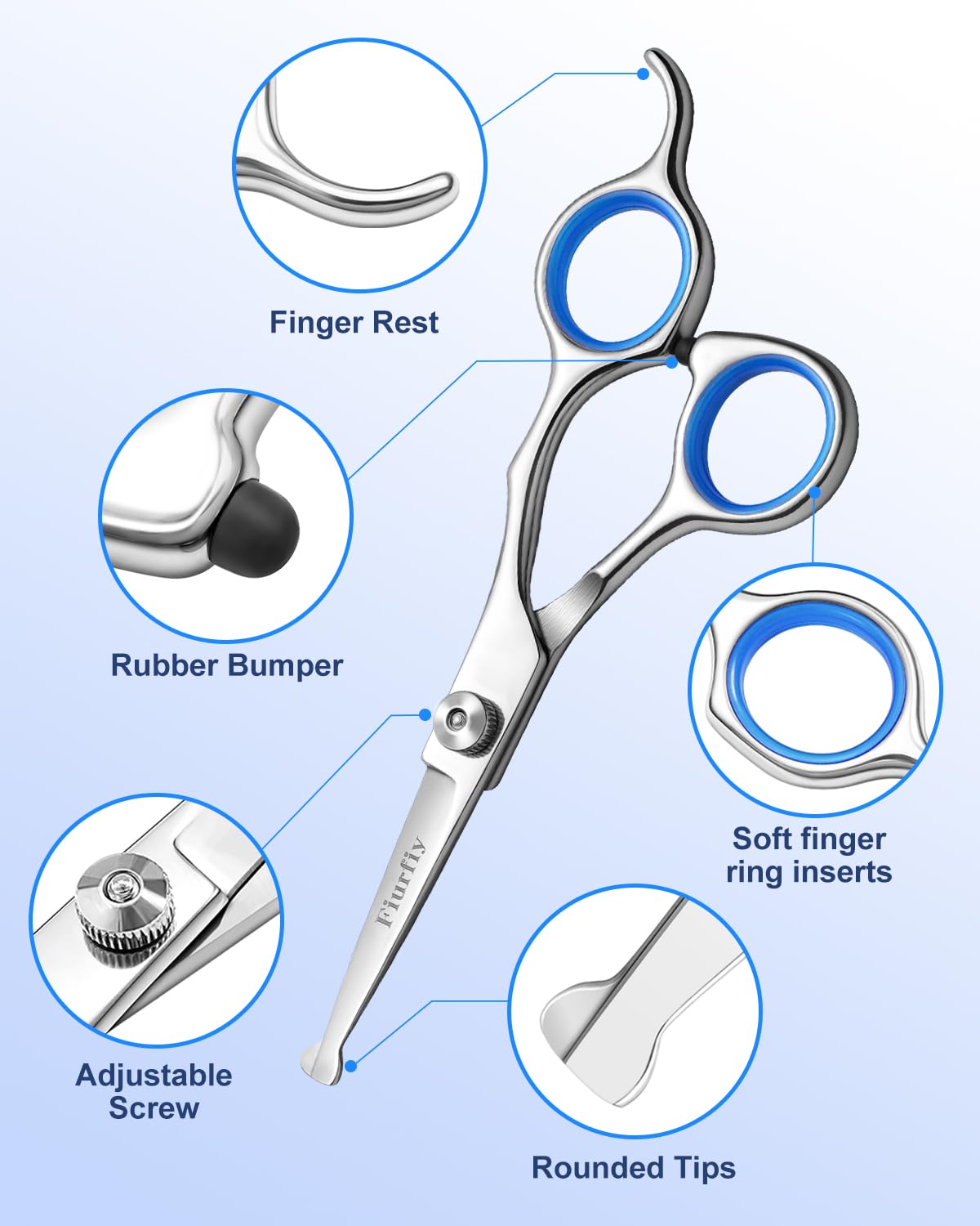 Fiurfiy straight scissors deliver precise cuts on large and small coats.