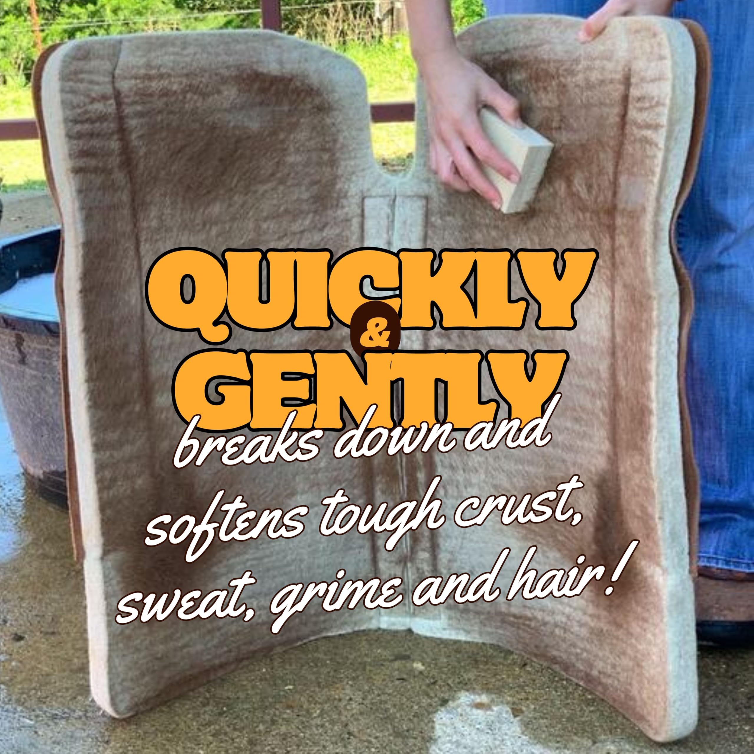 Five Star Equine Saddle Pad Cleaner safe for wool and leather fabrics.