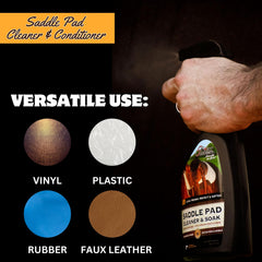 Five Star Equine Saddle Pad Cleaner dissolves grime on wool pads.