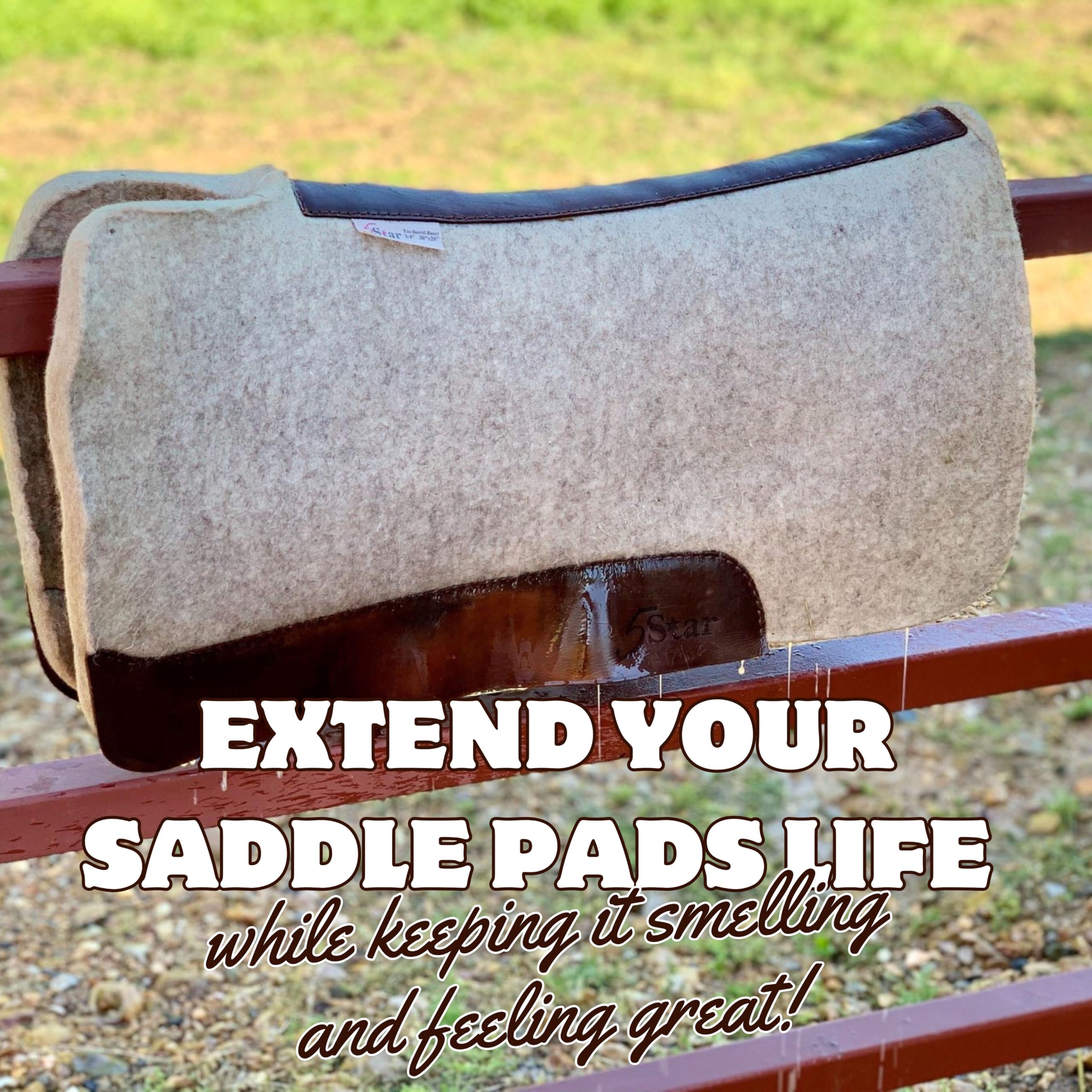 Five Star Equine Saddle Pad Cleaner tackles odors on tack.