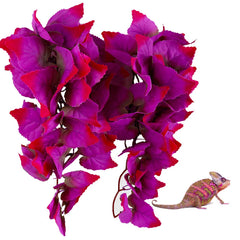 FiveBull pink silk reptile plant hanging decor enhances terrarium hiding spots.