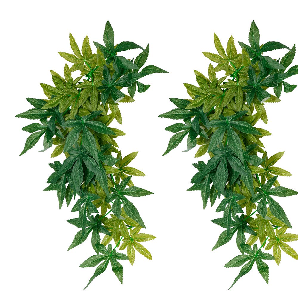 FiveBul​l reptile plants green silk vine for natural terrarium decor and hiding spots.