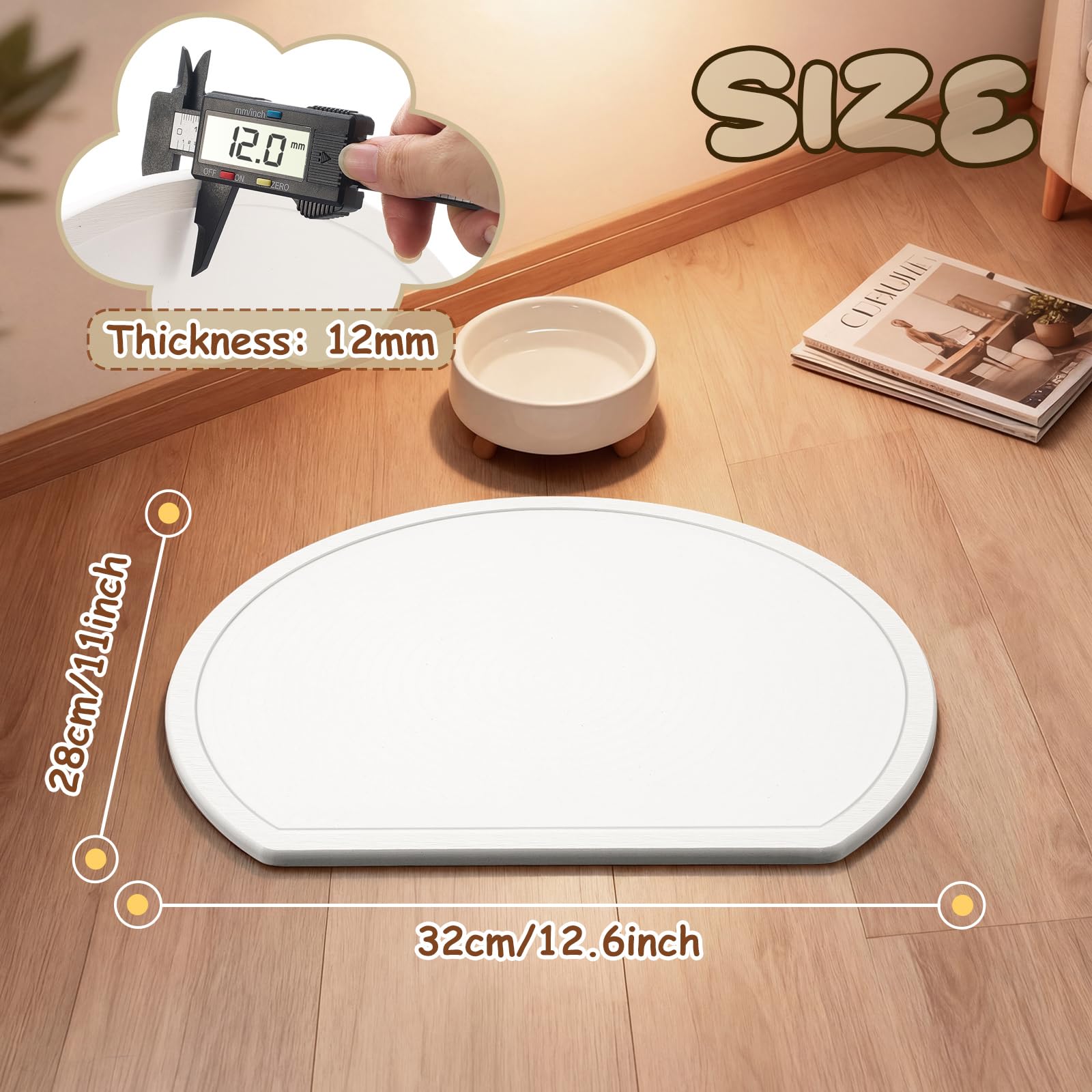 Fiwochic Stone Mat half-circle corner-fit saves kitchen space