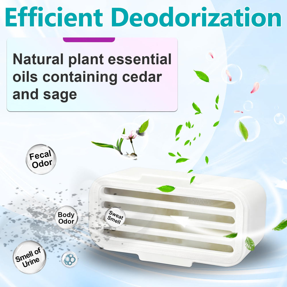 FixlyFido easy installation shows deodorizer fitting into the litter box slot.