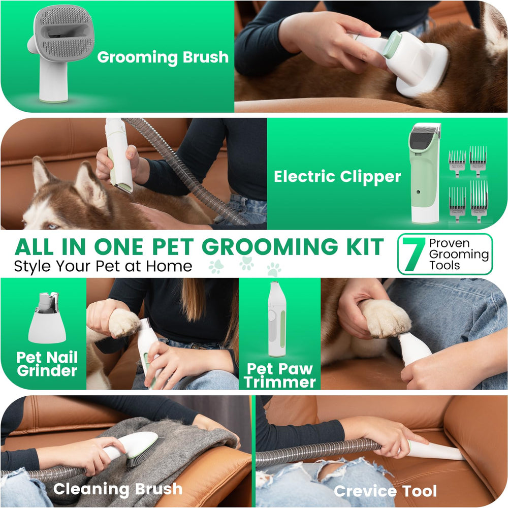 FIXR dog grooming kit highlights a 2.5L dust cup for less frequent emptying