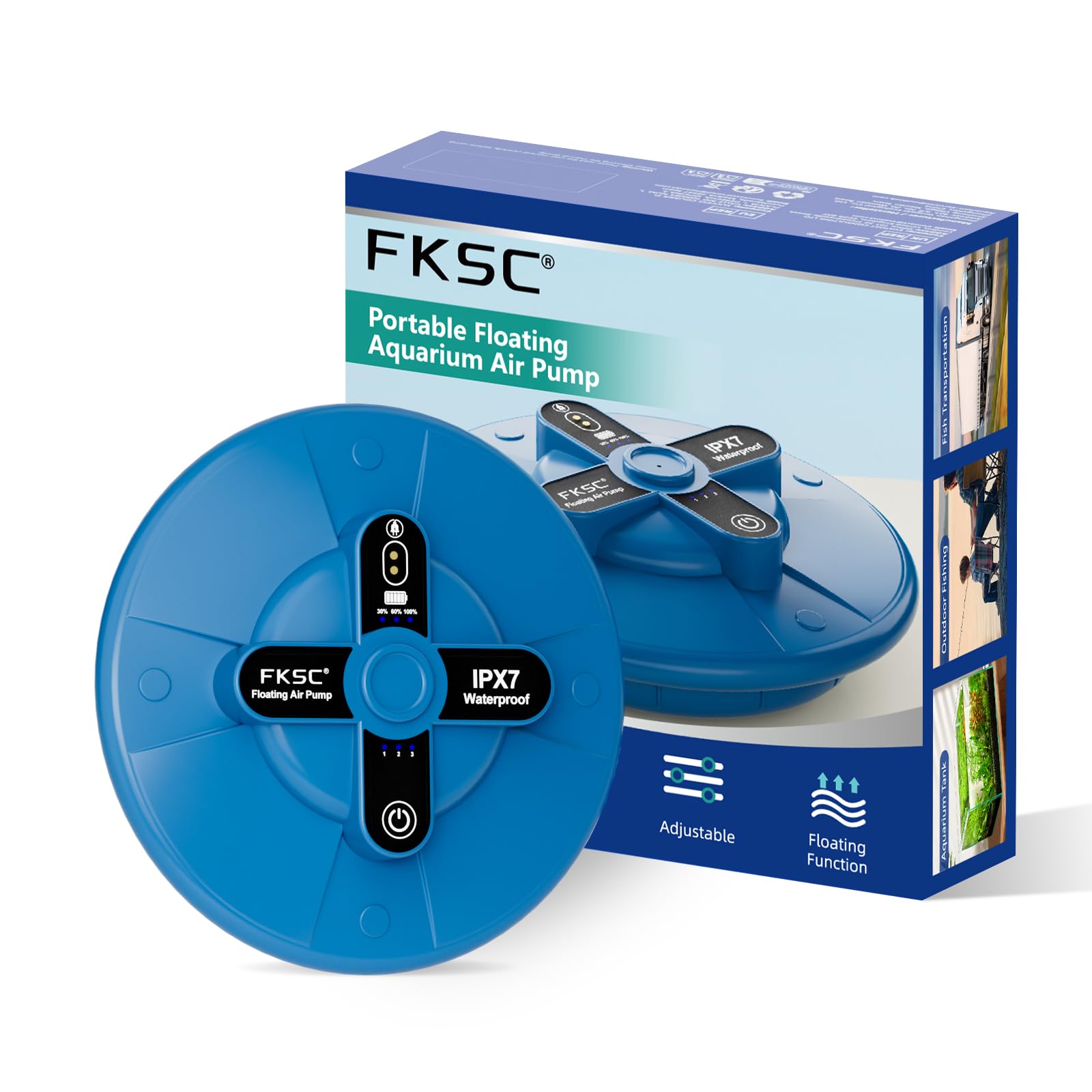 FKSC silent-aquarium-pump provides stable airflow for peaceful fish tank aeration.