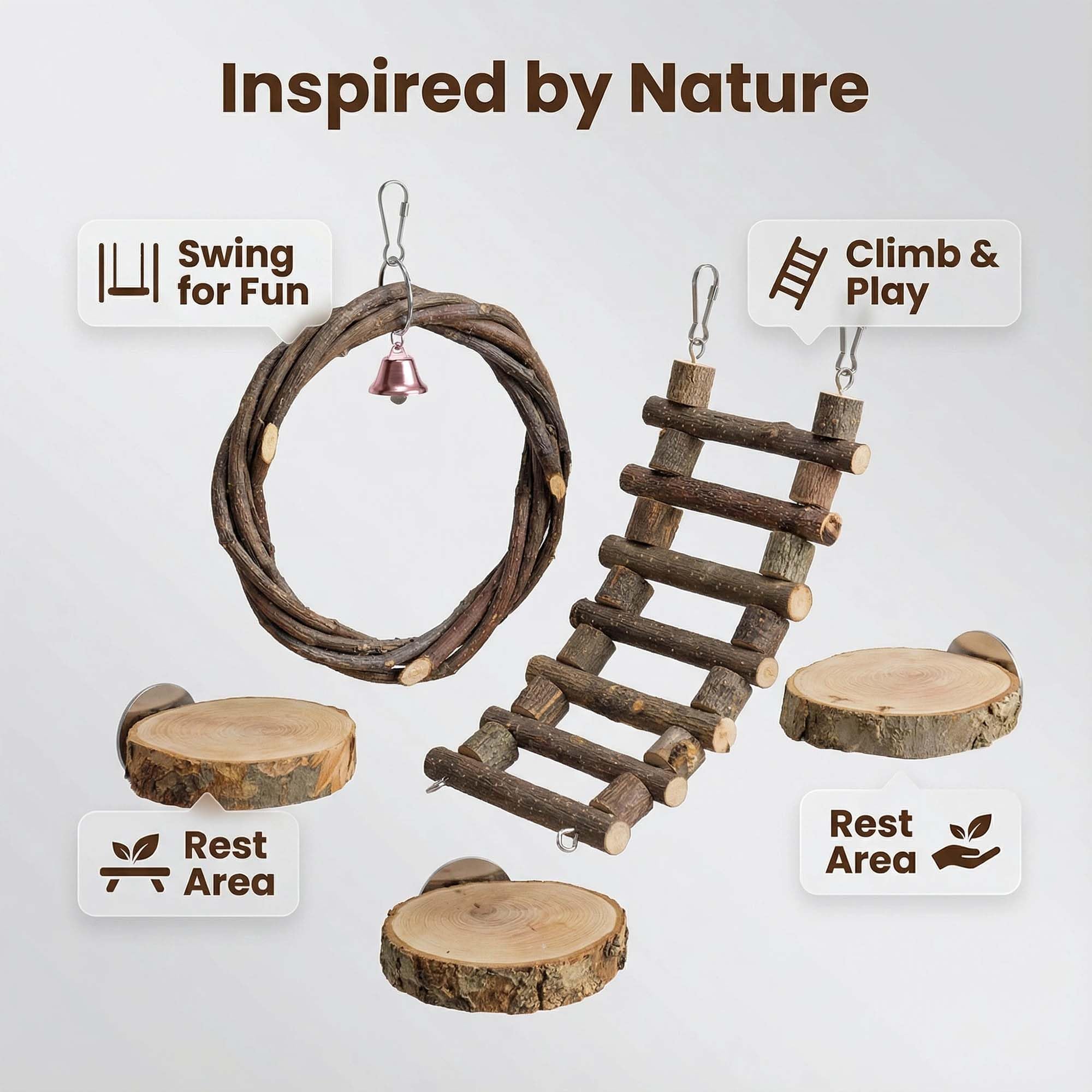 FLAdorepet sugar glider platform wood toy provides a resting perch
