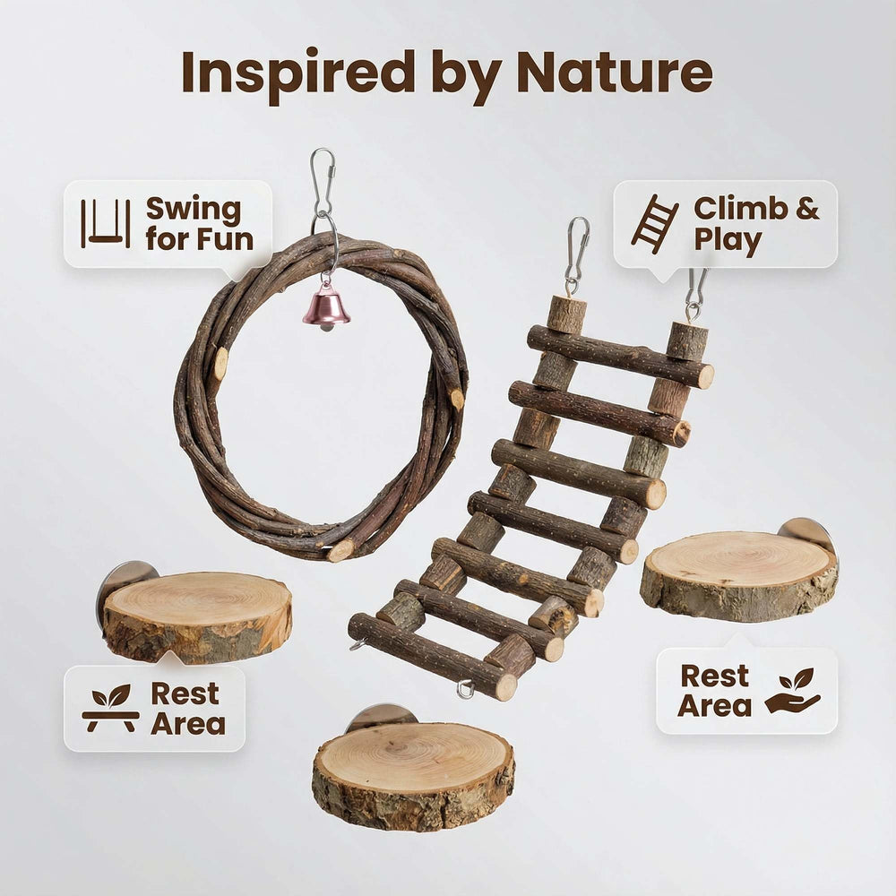 FLAdorepet sugar glider platform wood toy provides a resting perch