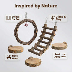 FLAdorepet sugar glider platform wood toy provides a resting perch