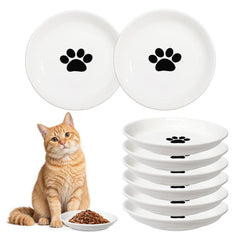FlaggeZG eight-pack ceramic cat bowls for multi-pet households.