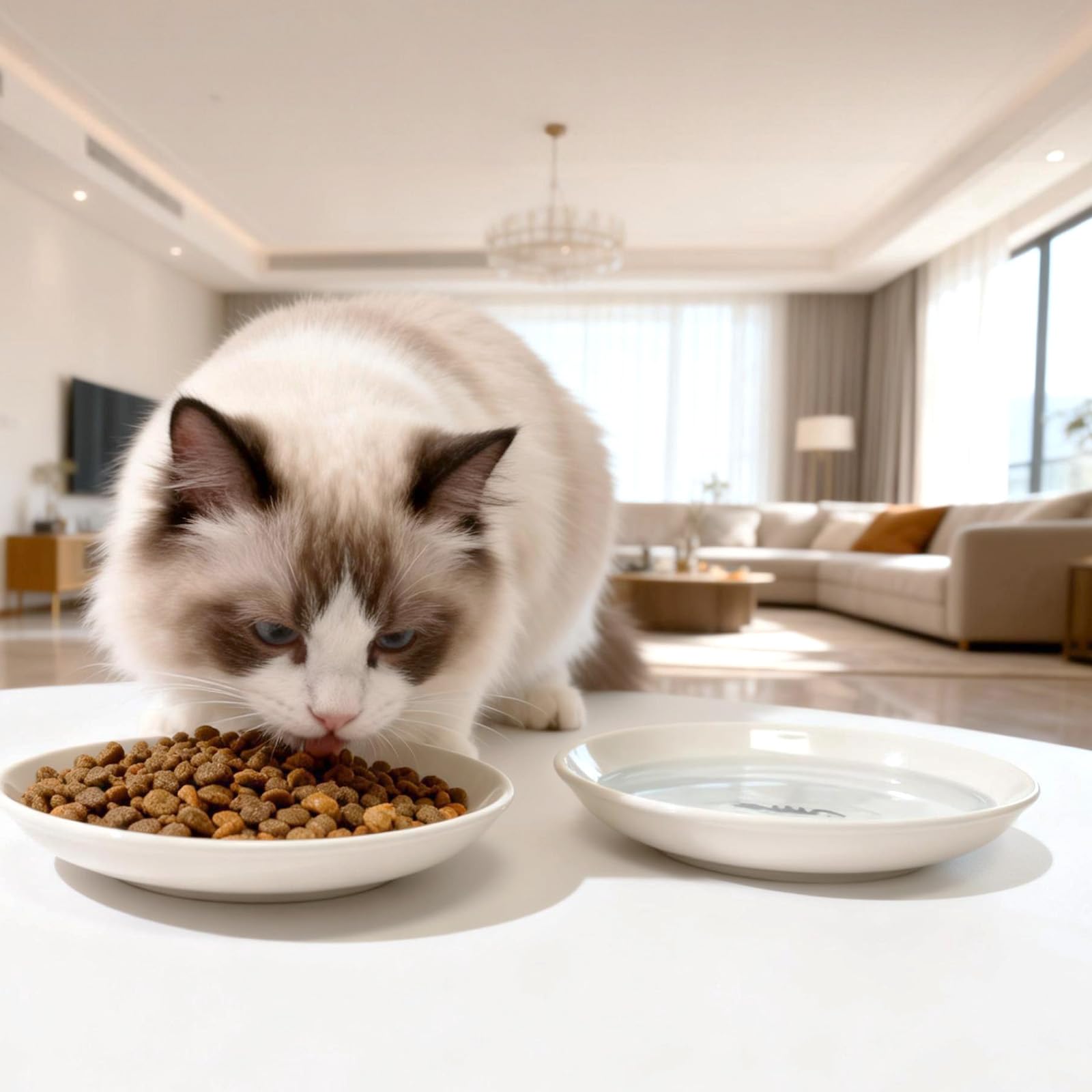 FlaggeZG 5.9-inch wide rim bowl reduces mess during meals.