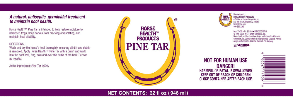Flagline Horse Health Pine Tar on hoof to reduce cracking and splitting