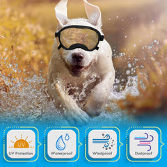 Flantor dog goggles soft frame reduces eye irritation during long walks.