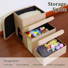 Flashing Fire dog stairs cat condo plush mattress for cozy feline rest