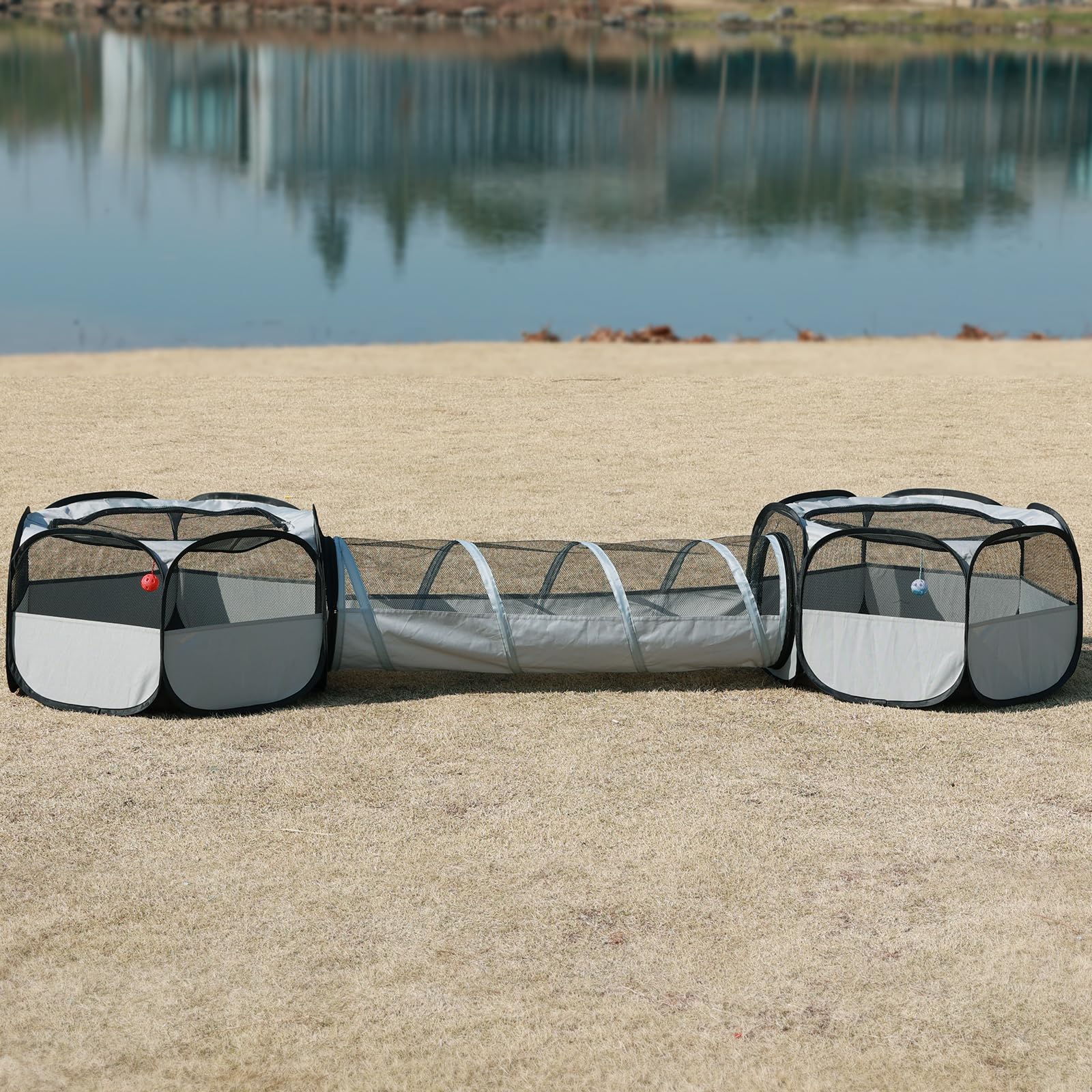 Flashing Fire foldable pet enclosure with carry bag for portable adventures