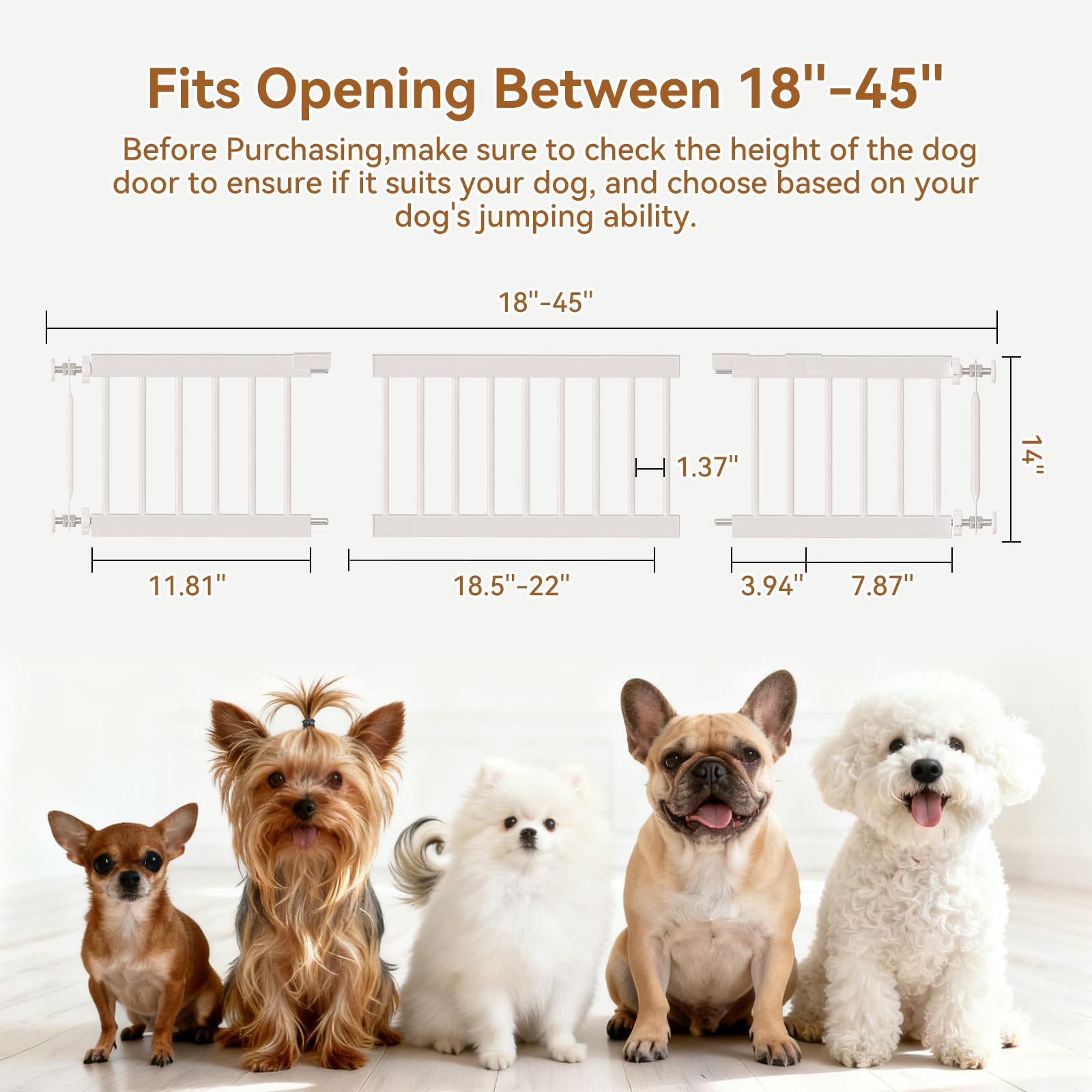 Fldofaves dog gate extensions expand to fit openings from 18 to 45 inches