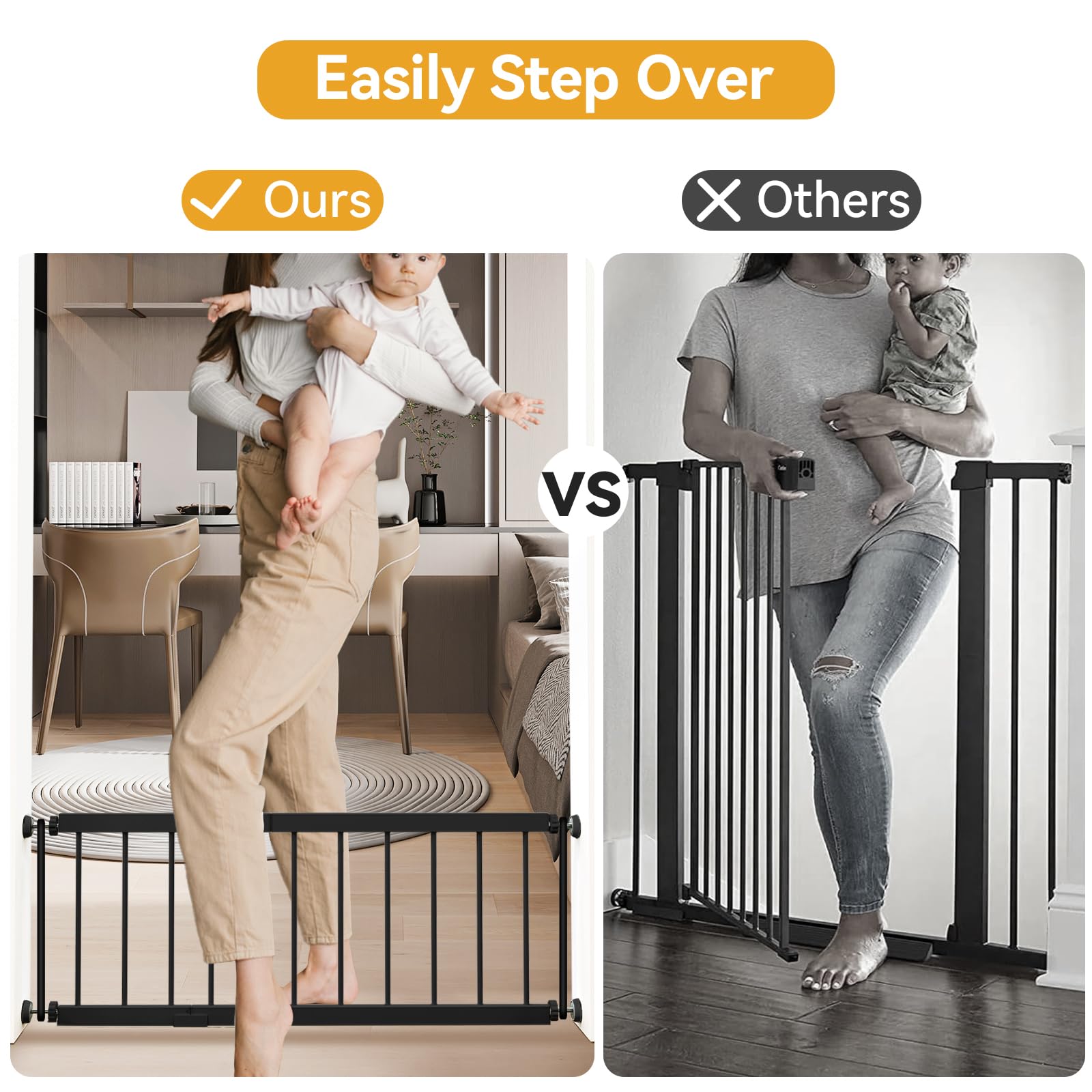 Fldofaves dog gate steel frame emphasizes durability and reliable confinement in daily home use