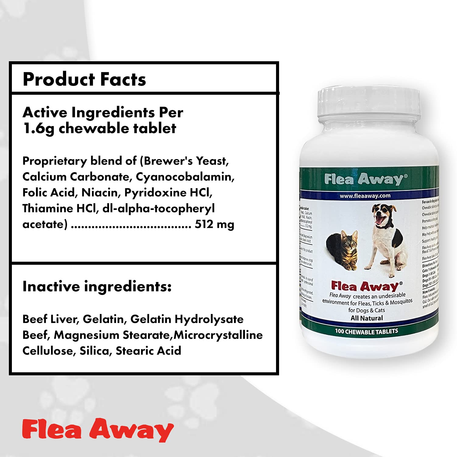 Cat enjoying a Flea Away chew, palatable daily treat.
