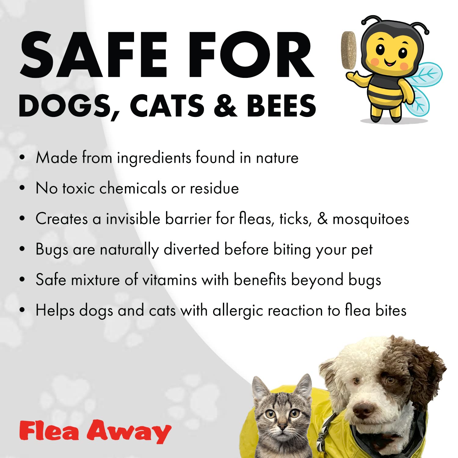Close-up of liver-flavored Flea Away chews used for pet health.