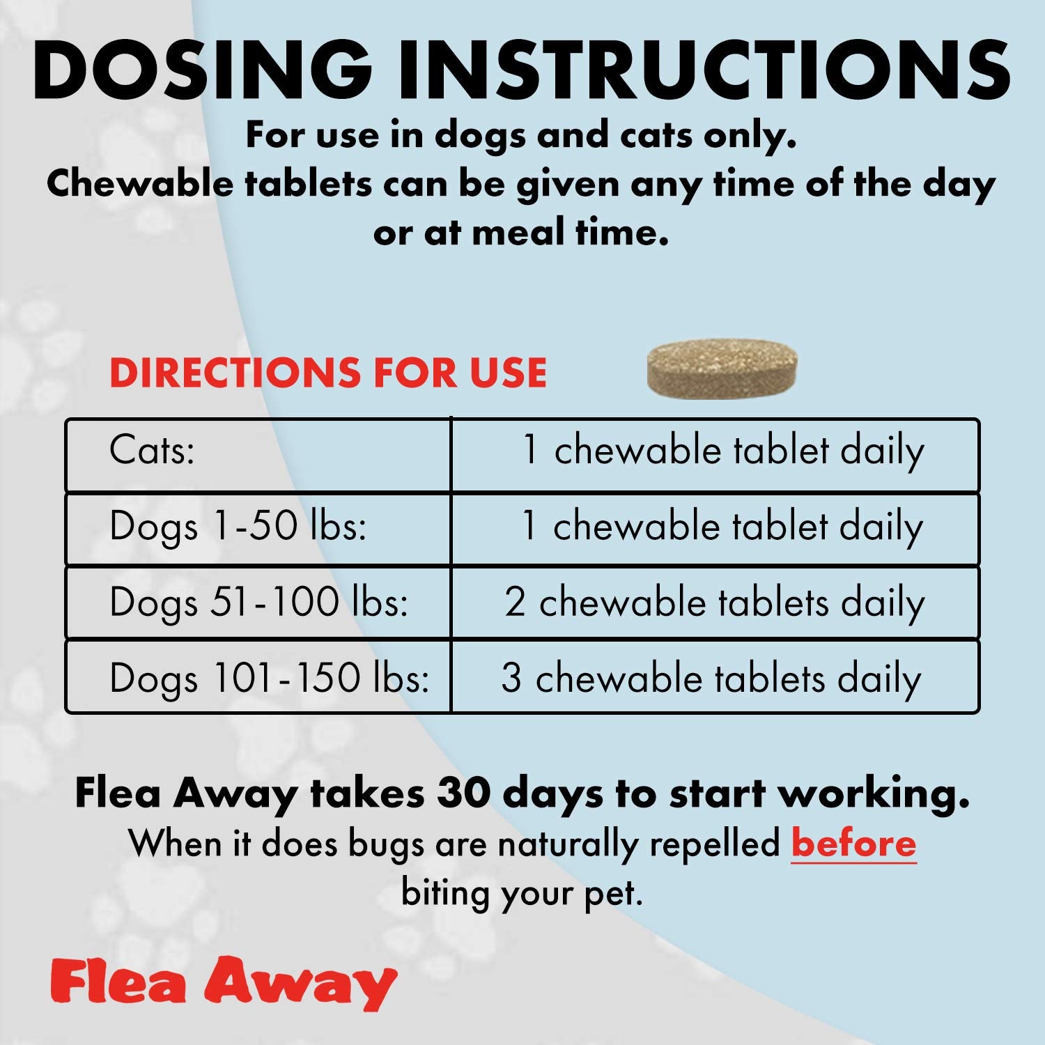 Flea Away packaging box highlighting natural formula and USA production.