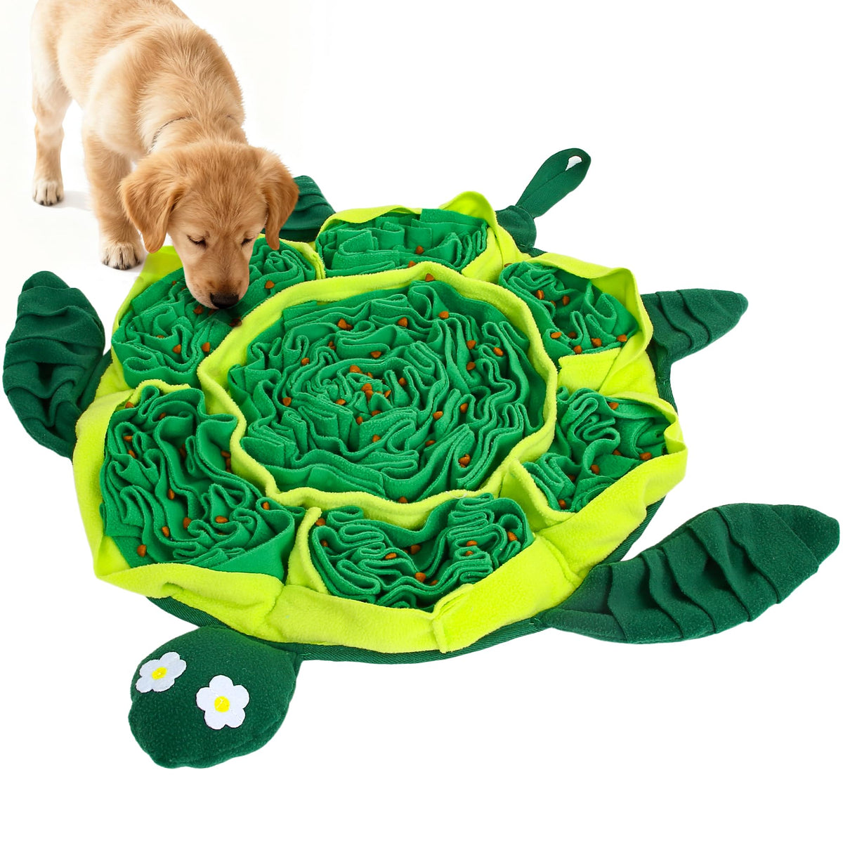 FLERDMAU Snuffle Mat turtle design for canine enrichment during treat hunts