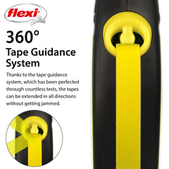 FLEXI 360-degree tape guidance system prevents tangles for smoother handling.