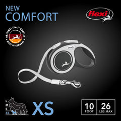 FLEXI Comfort XS tape leash with ergonomic handle for comfortable grip.