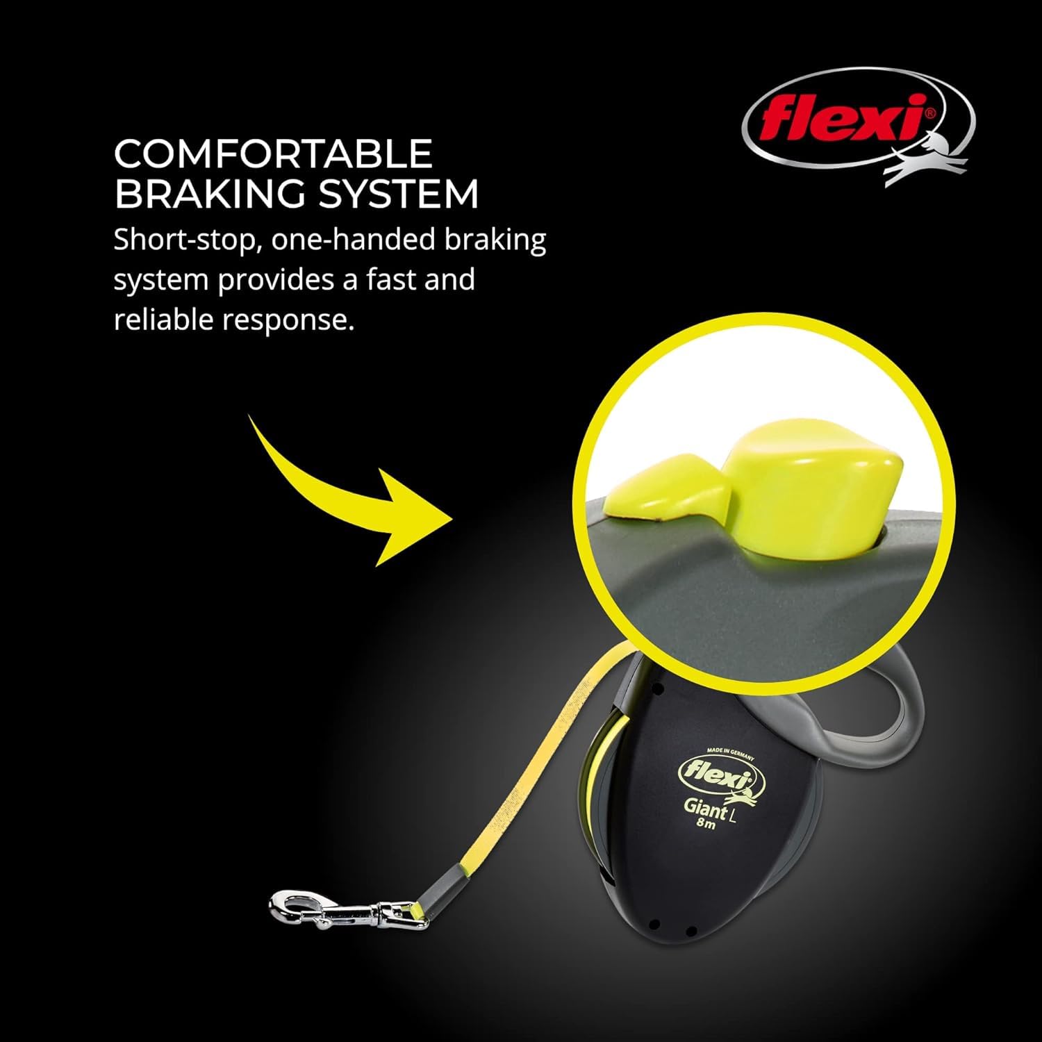 FLEXI handles large dogs up to 110 lbs with ease.