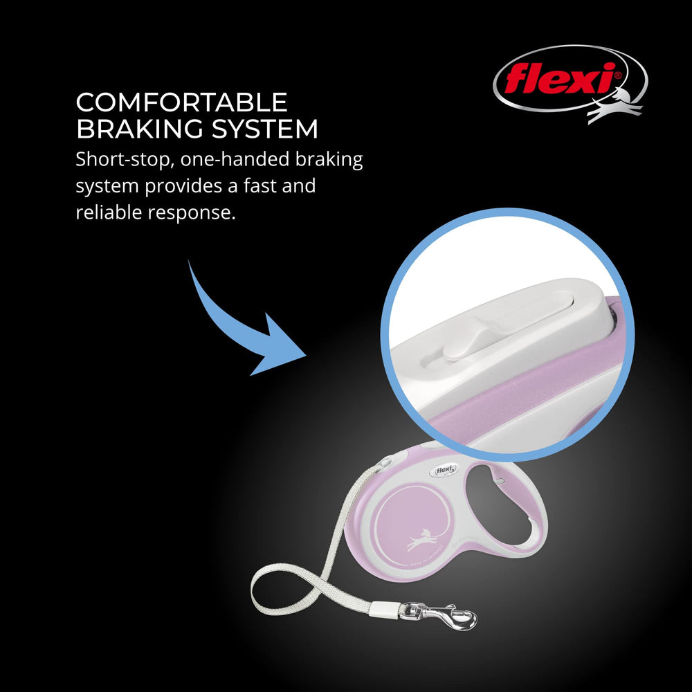 Durable FLEXI leash material close-up highlighting quality construction.