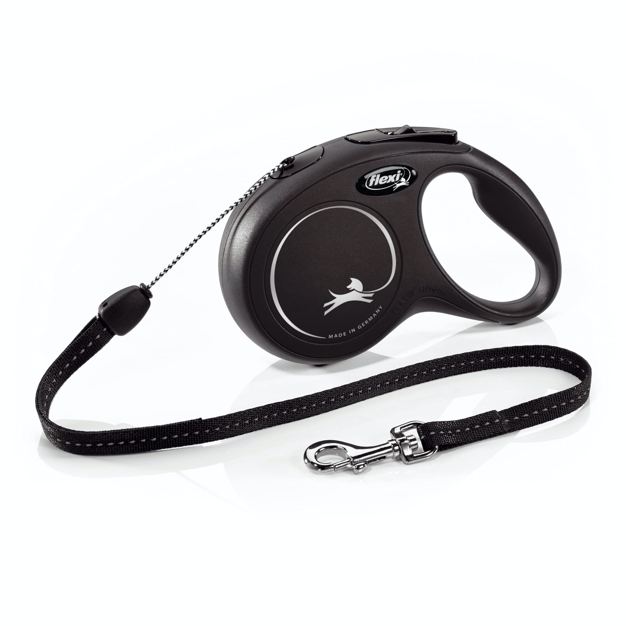Flexi New Classic Cord Retractable Leash front view shows sturdy design for safe daily walks