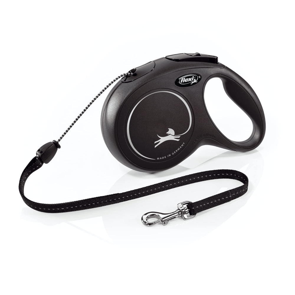FLEXI New Classic leash black, 26 ft reach for medium dogs up to 44 lbs.