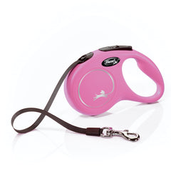 FLEXI New Classic pink leash with tangle-free design for easy walks
