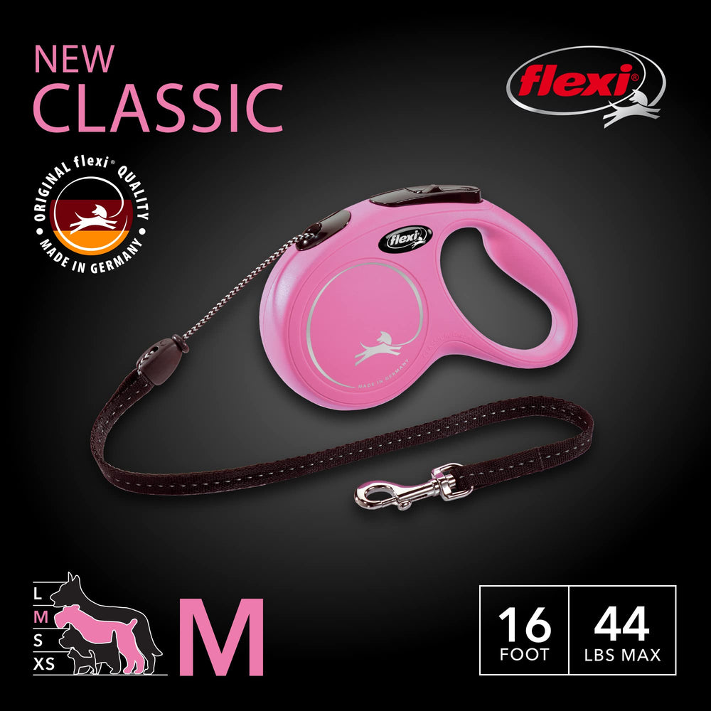 FLEXI New Classic cord leash with Multi Box attachment for convenient storage.