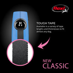 Flexi New Classic Tape Leash blue 16 ft tape for medium dogs.